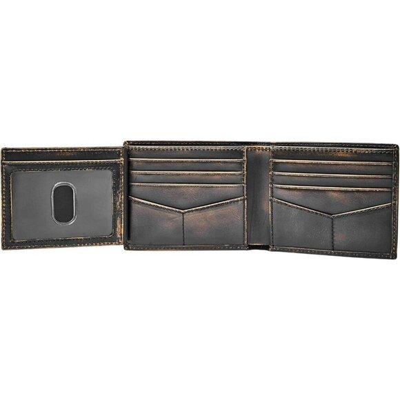 Men Brown Wade Leather Bifold with Flip ID Wallet (Model: ML3882001) - Picture 3 of 4